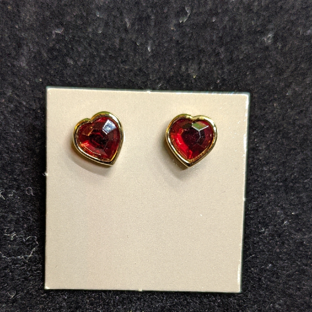 Vintage Avon Dazzle Dots, Simulated Ruby Hearts, … - image 1